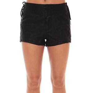 Free People Leather Shorts